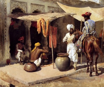  Egipcio Pintura Art%c3%adstica - Fuera de una casa de tinte indio Indio egipcio persa Edwin Lord Weeks